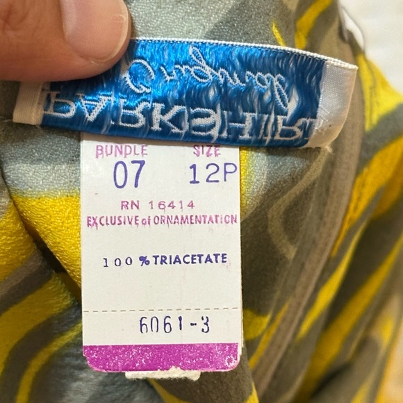 Vintage 1960s Psychedelic Mod Hostess Mini Dress Deadstock Women’s Size 12P NWT - Picture 4 of 11